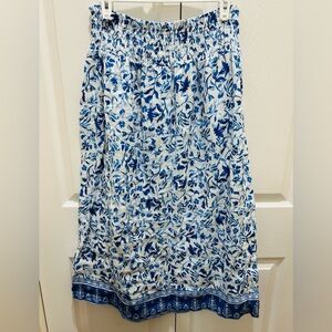 Joie Blue and White 100% Linen Maxi Skirt XL